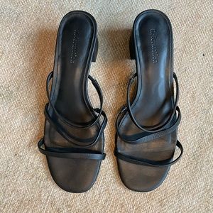 Reformation 3 Strap Heeled Sandal Size 8 Black